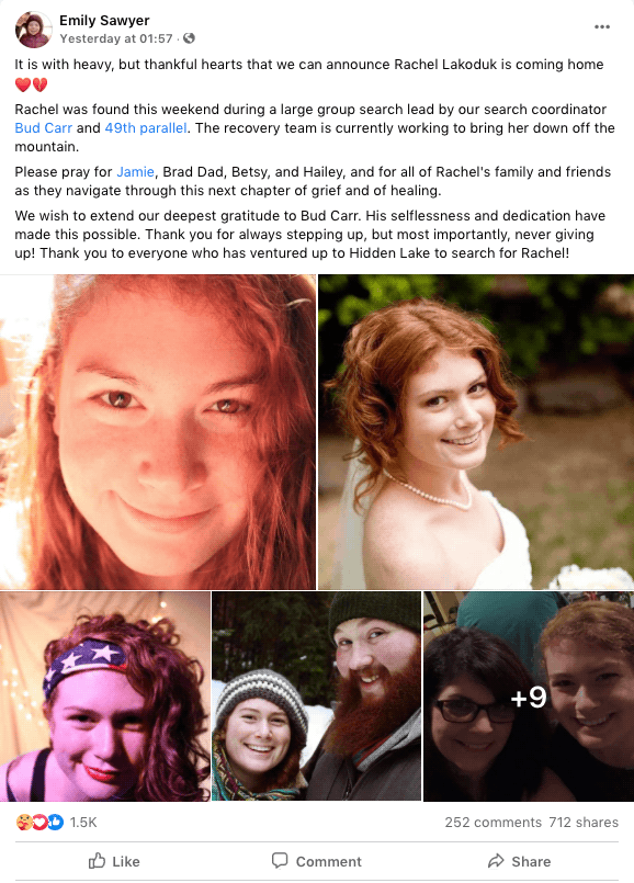 Find Rachel Lakoduk, remains found, 