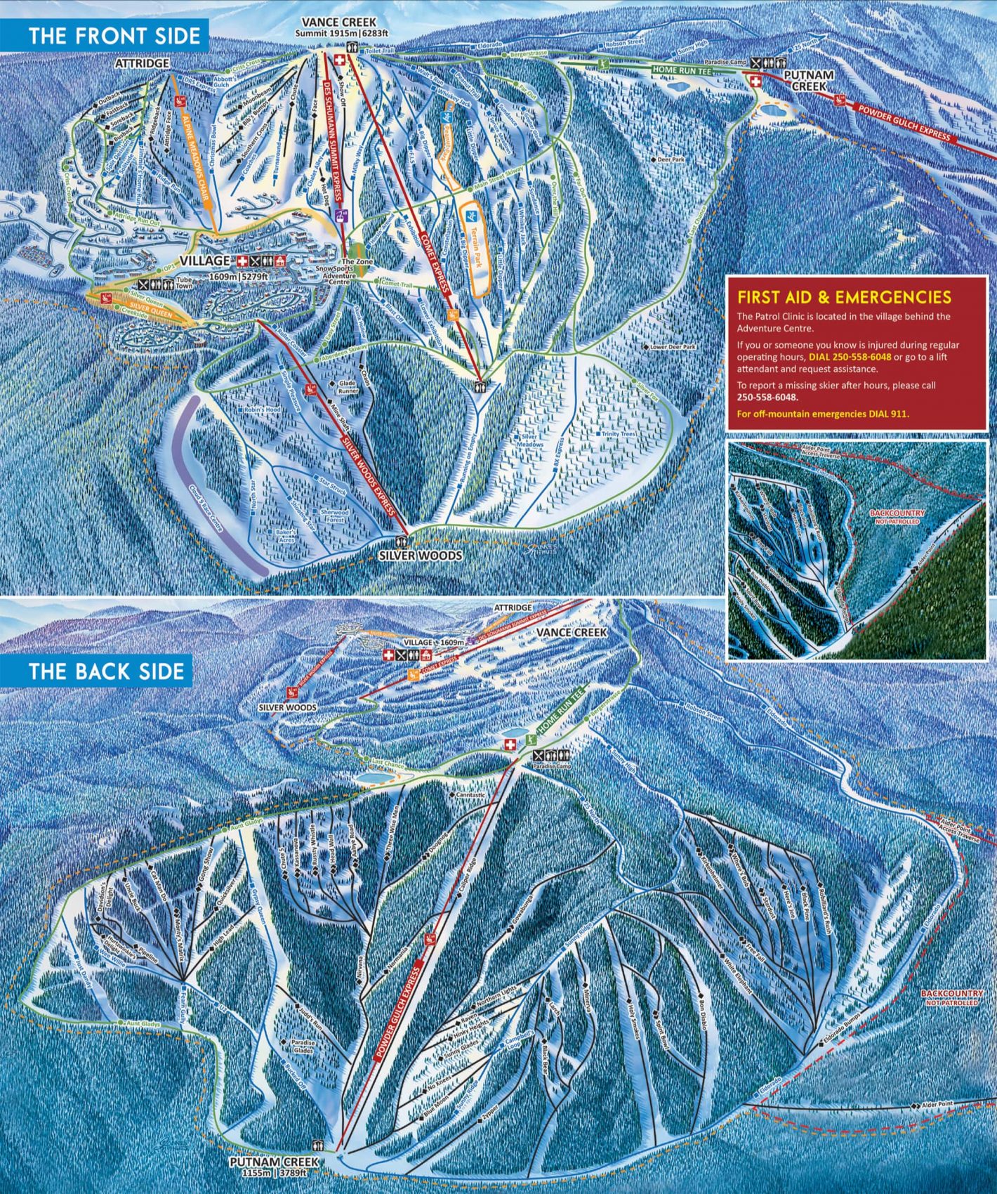 silverstar, trail map, British Columbia