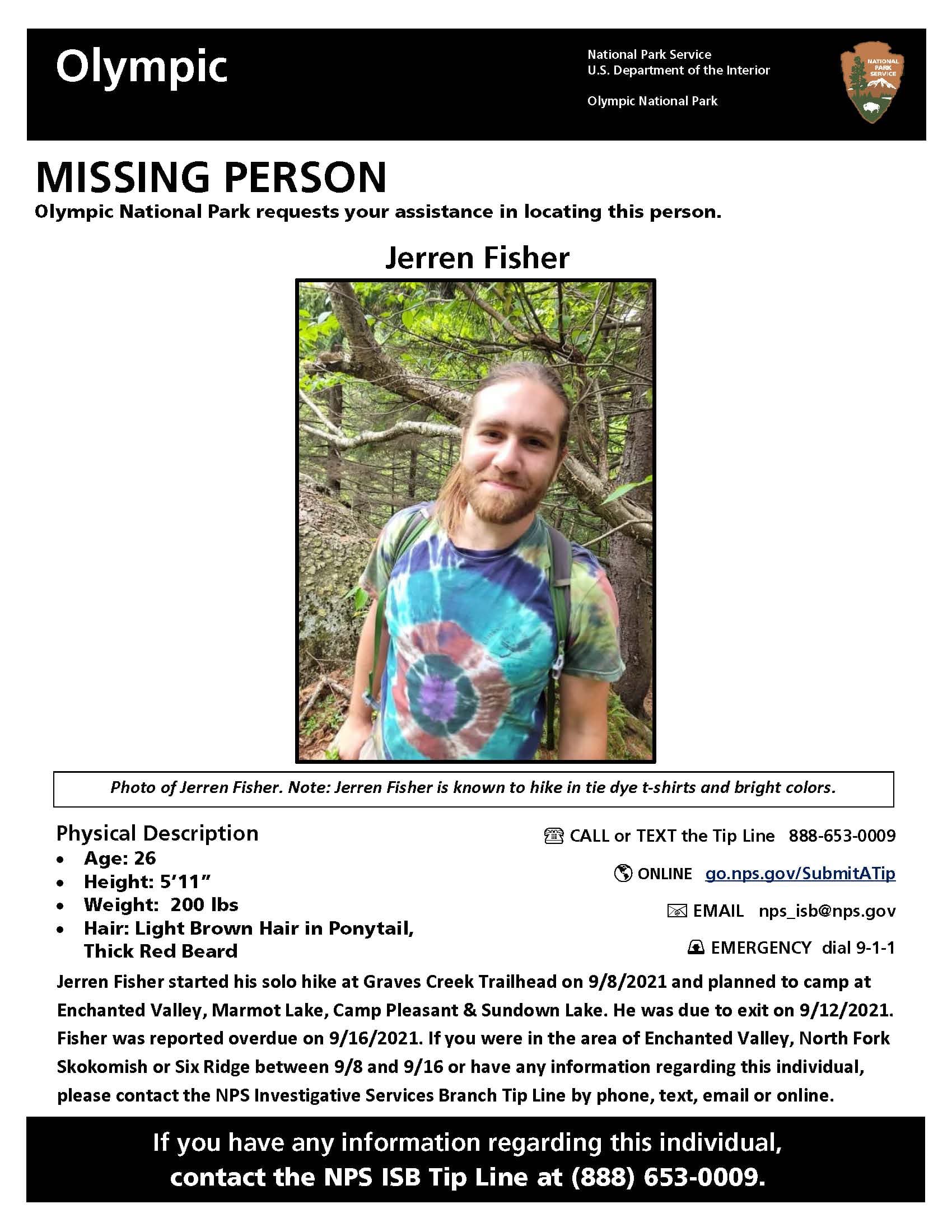 olympic National park, Washington, hiker missing, 