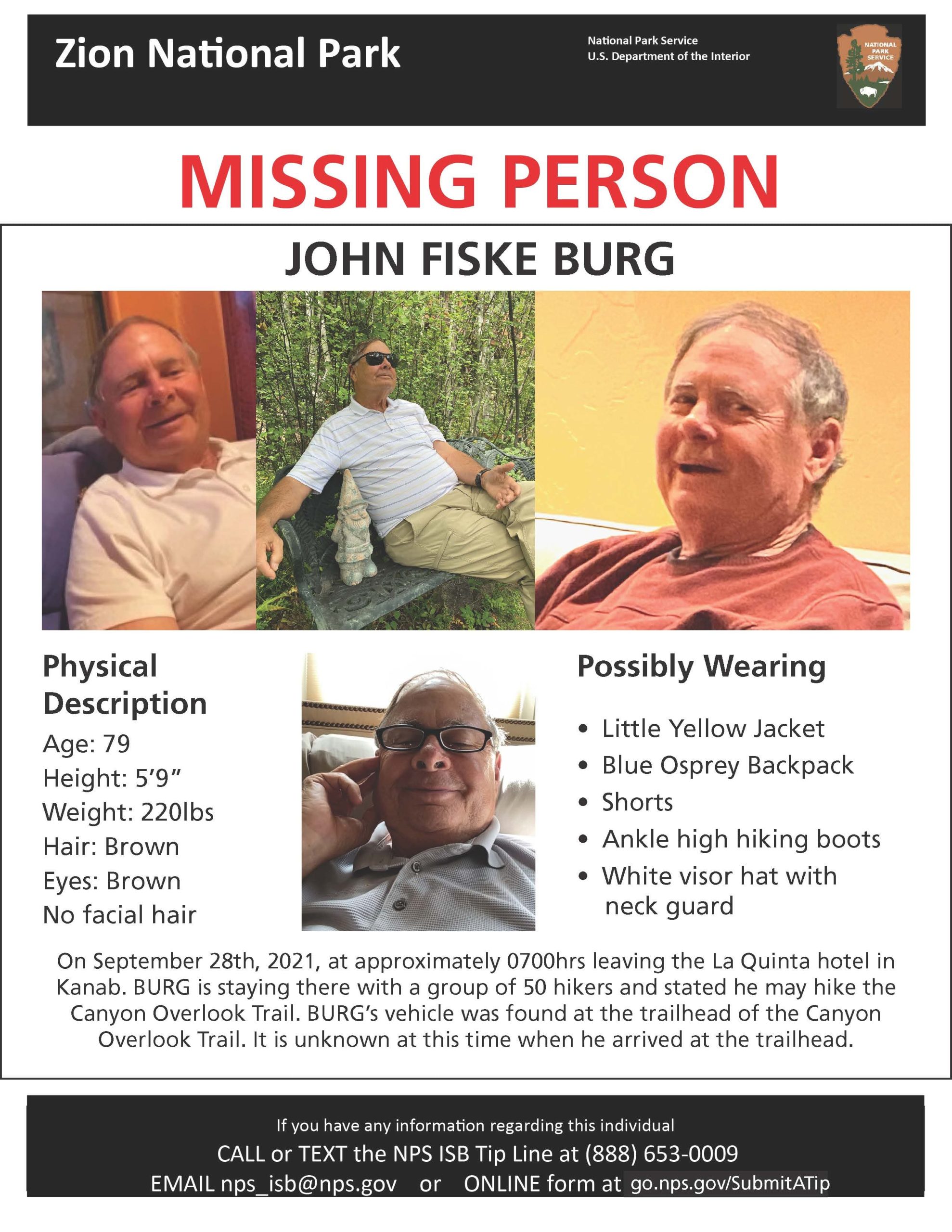 missing hiker, Zion national park, utah