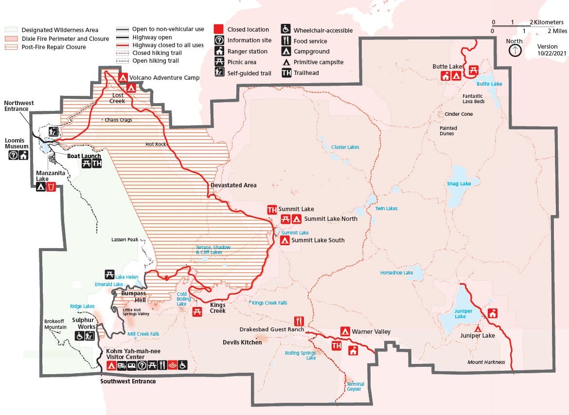 lassen highway closed, california, lassen volcanic national park highway