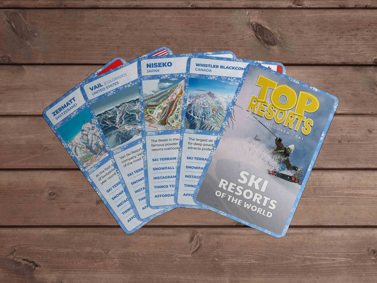World’s Best Ski Resorts Reimagined As Top Trumps / SuperCards