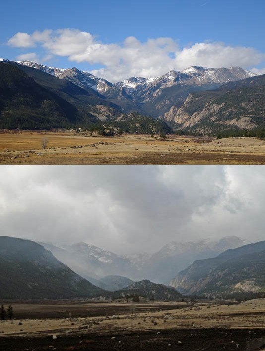 Rocky Mountain national park before and after 