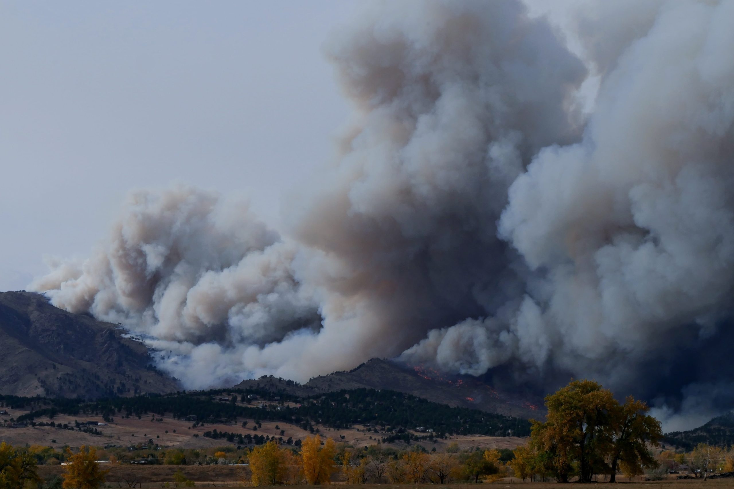 wildfire in mountains