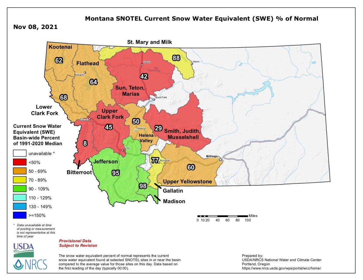 Montana, snowpack, 