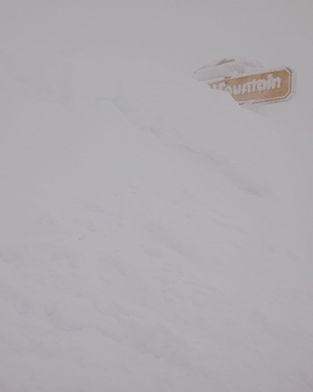 mammoth mountain, summit sign, buried, snow, california