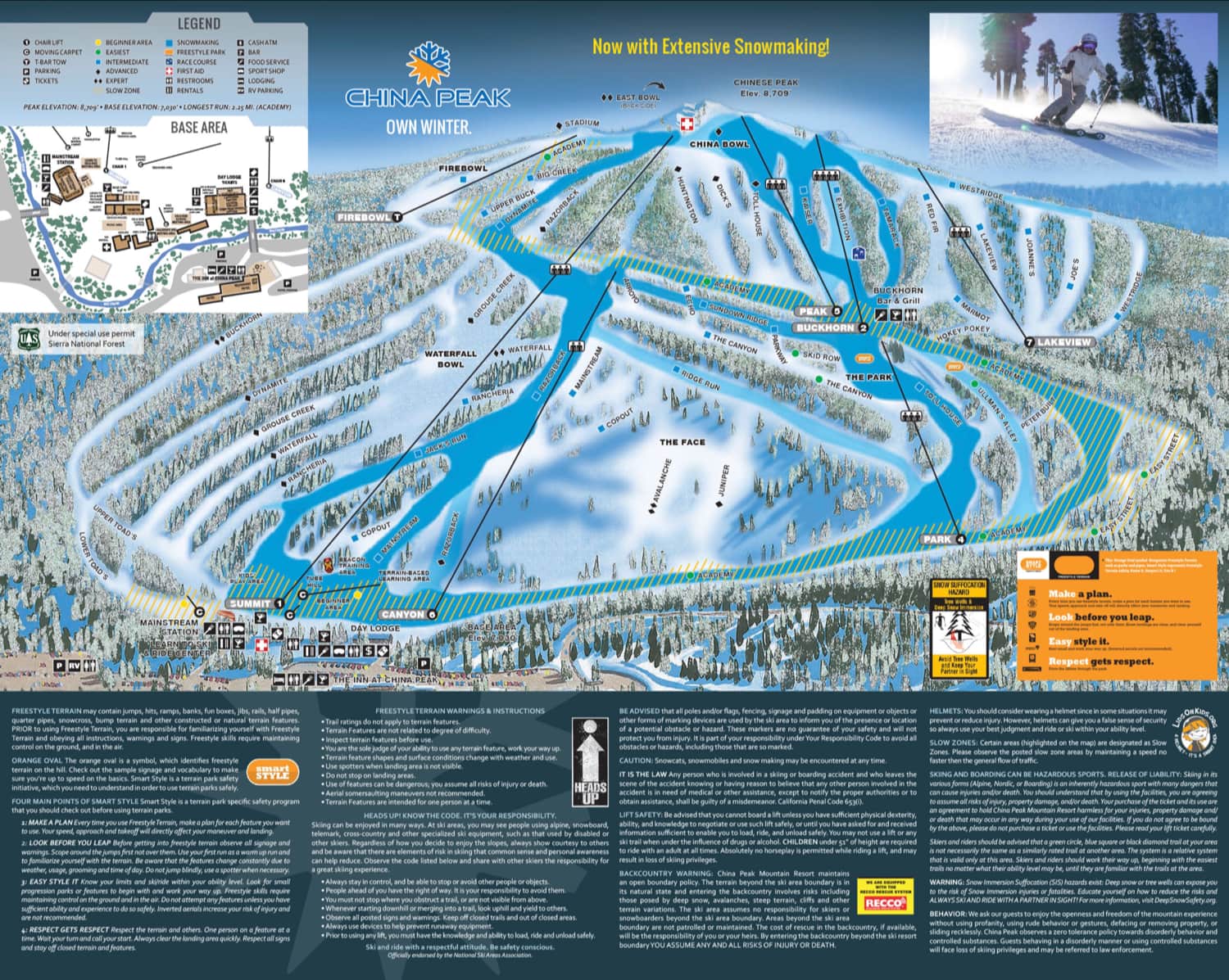 china peak, trail map