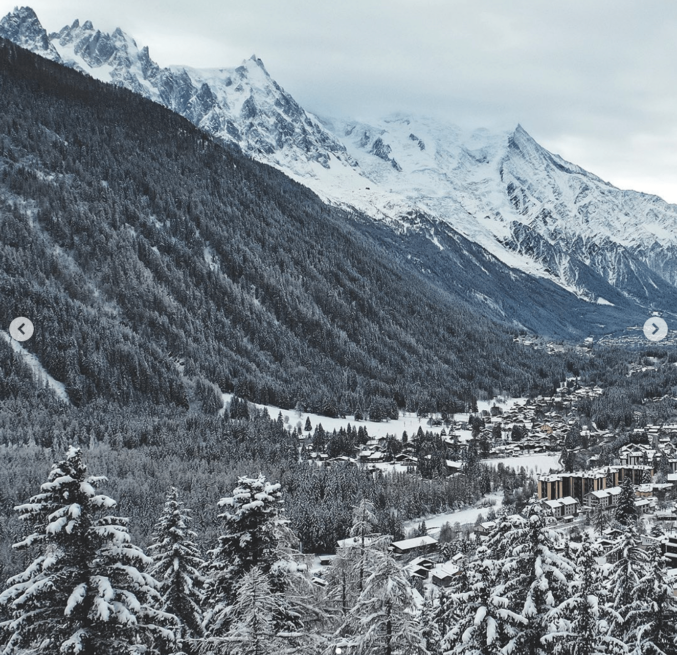 snowy Chamonix