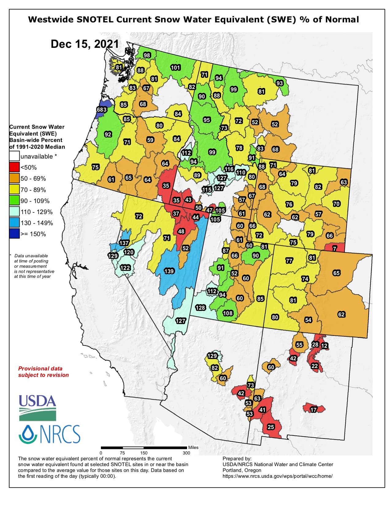 west, snowpack