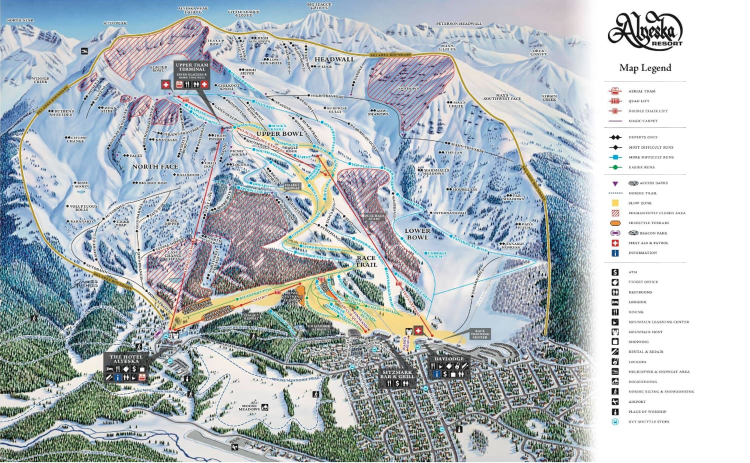 Alyeska, trail map,