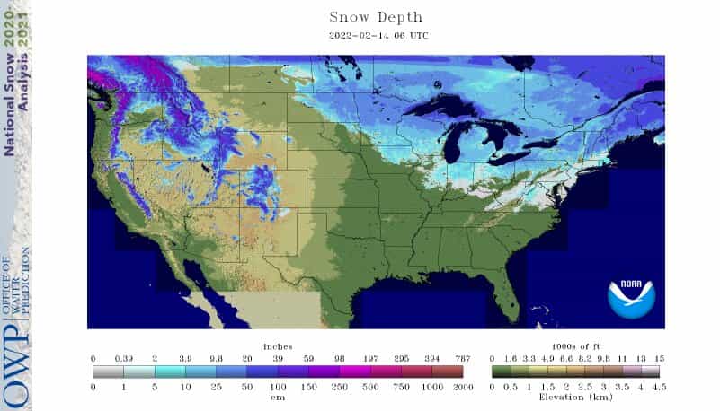 snow coverage, NOAA, 