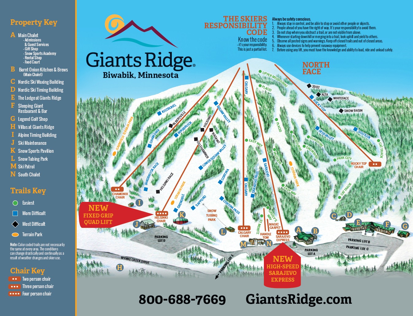 Mapa da trilha de Giant's Ridge