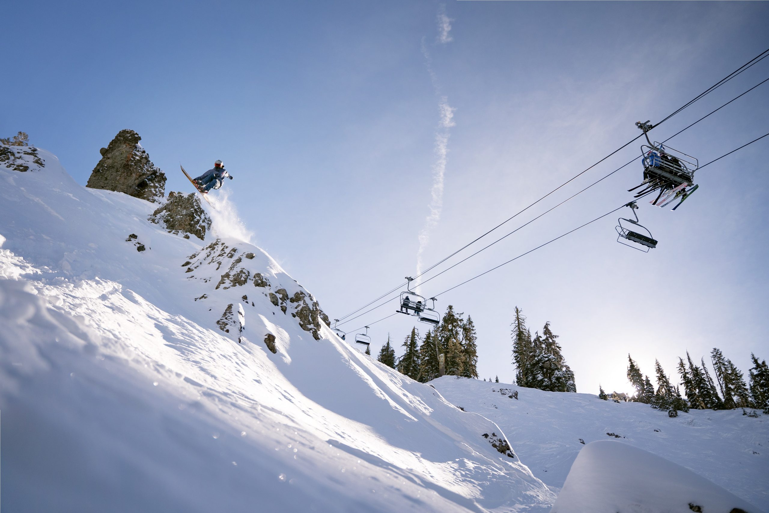 Cliff drop under chair lift