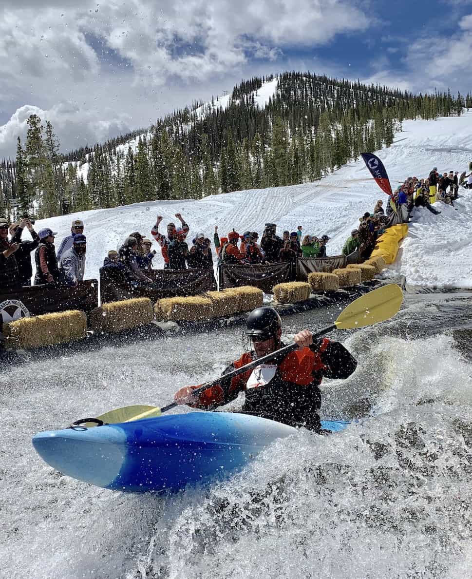 monarch mountain, kayaks on snow, colorado,