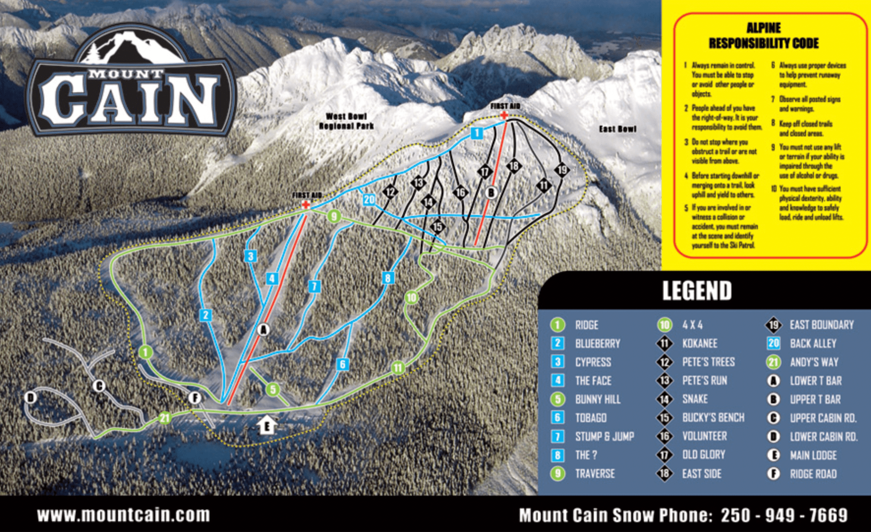 Mt Cain Map