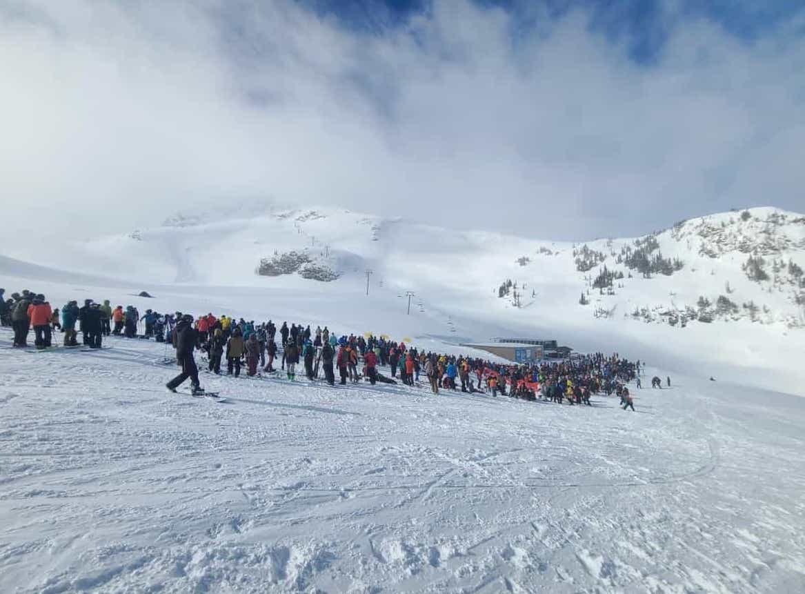 whistler, peak chair, lift line,