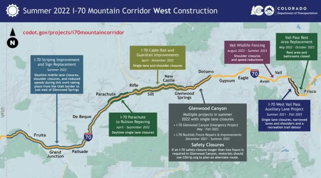Colorado I70 West Road Construction