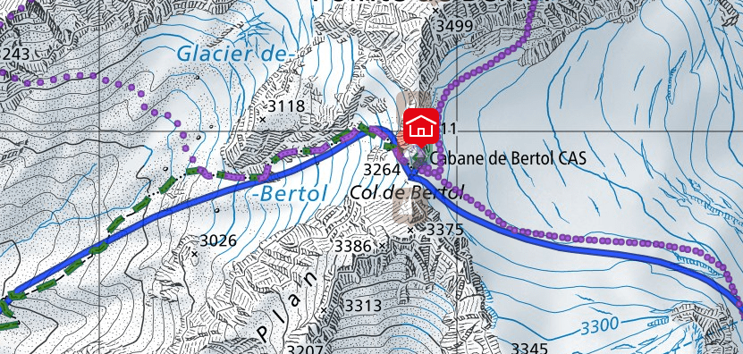 Map Bertol Hut