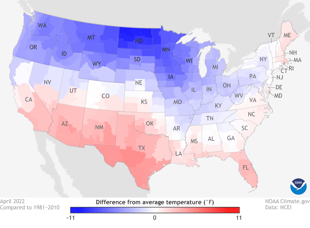 Noaa Us Climate Summary For April 2022 Laptrinhx News