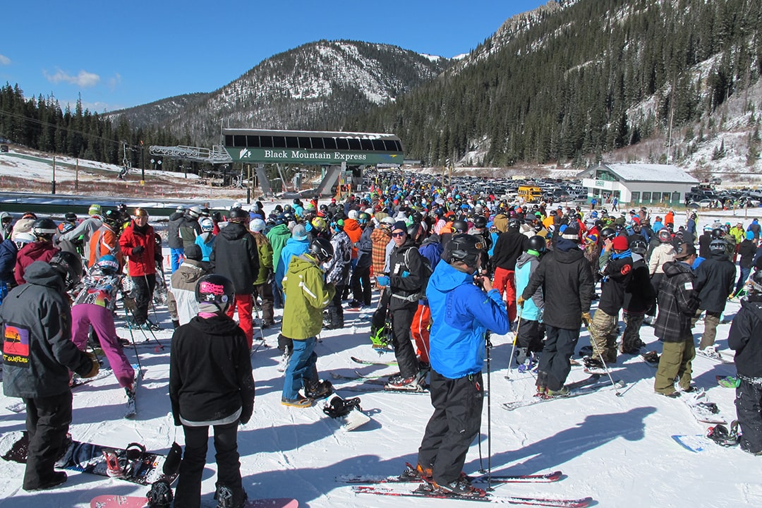 skier congestion and overcrowding
