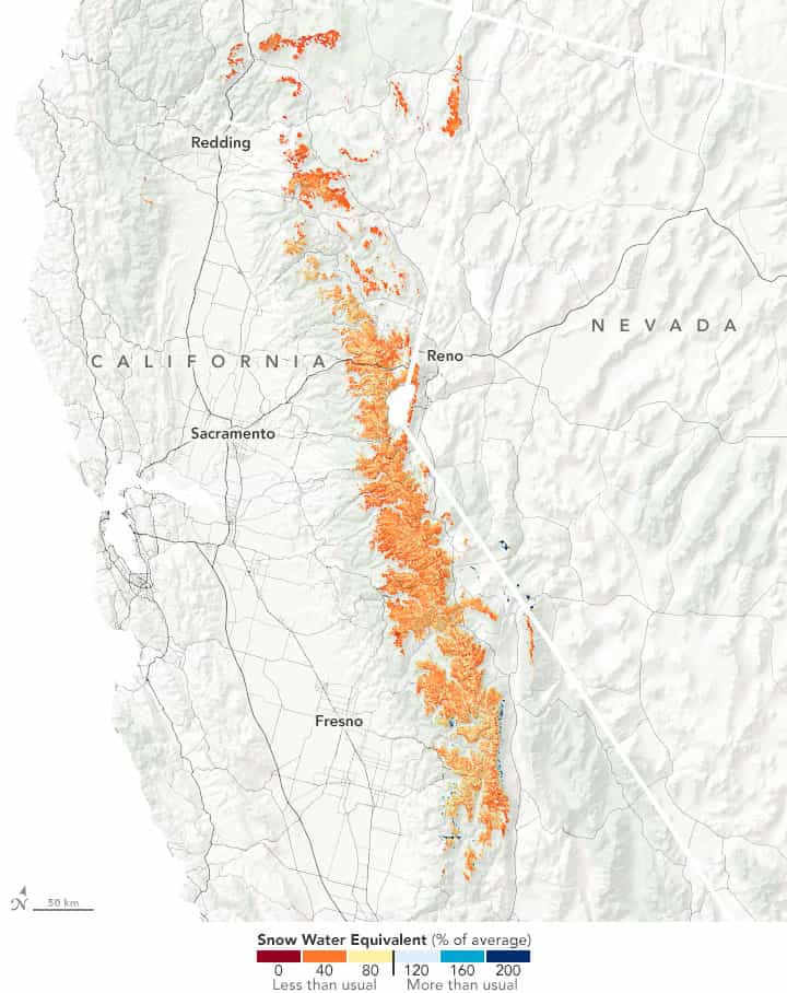 snowpack, Sierra Nevada, california, 