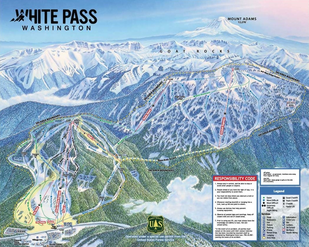White Pass Ski Resort trail map
