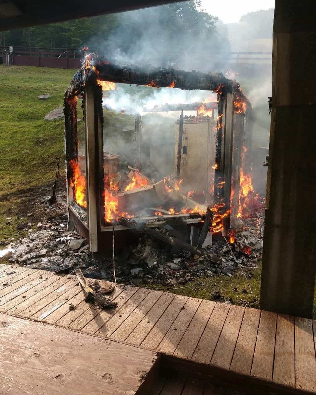 plattekill, New York, lightning strike, fire, lift shack