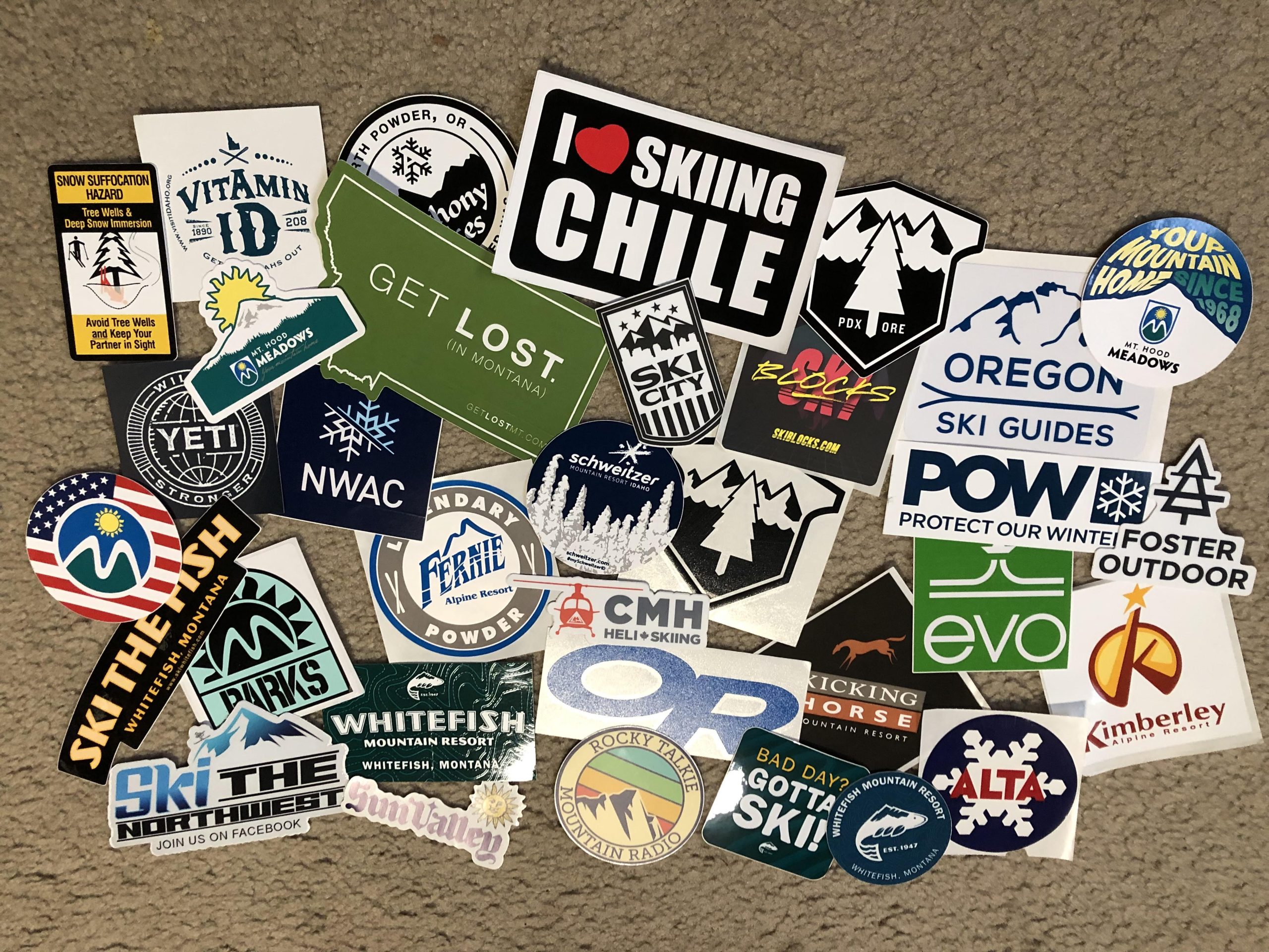 Stickers for Skiers and Snowboarders or those who love mountains