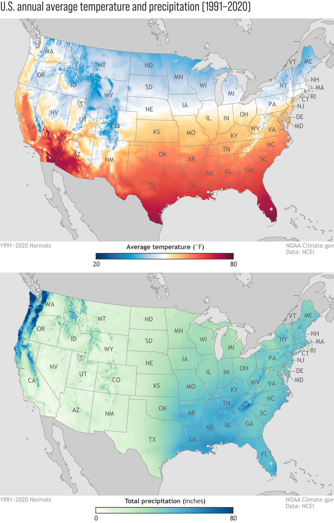 New Maps Released of Annual Average Temperature and Precipitation from the U.S. Climate Normals