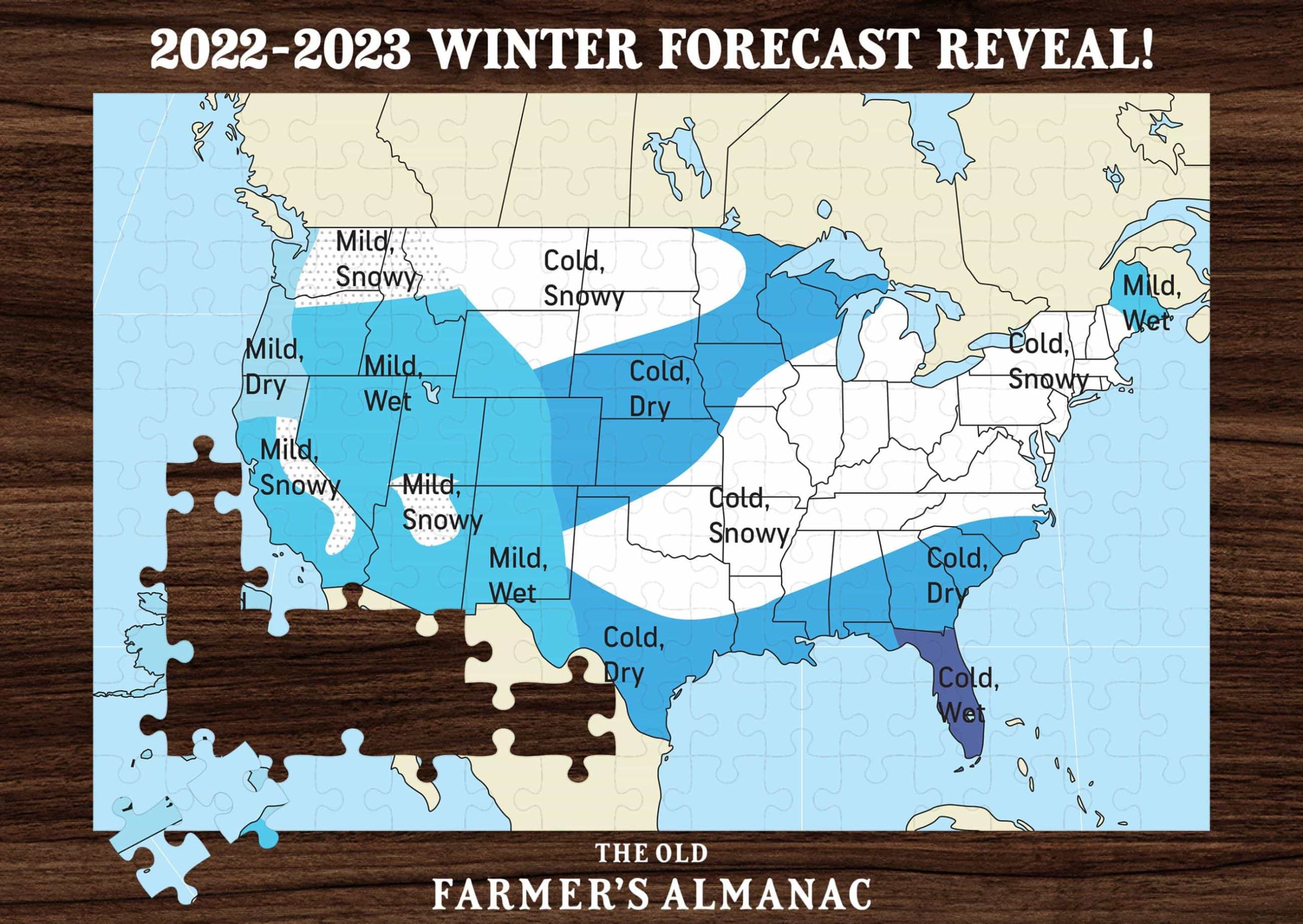 Old Farmer's Almanac 2022/23 Winter Forecast A Winter of 2 Halves