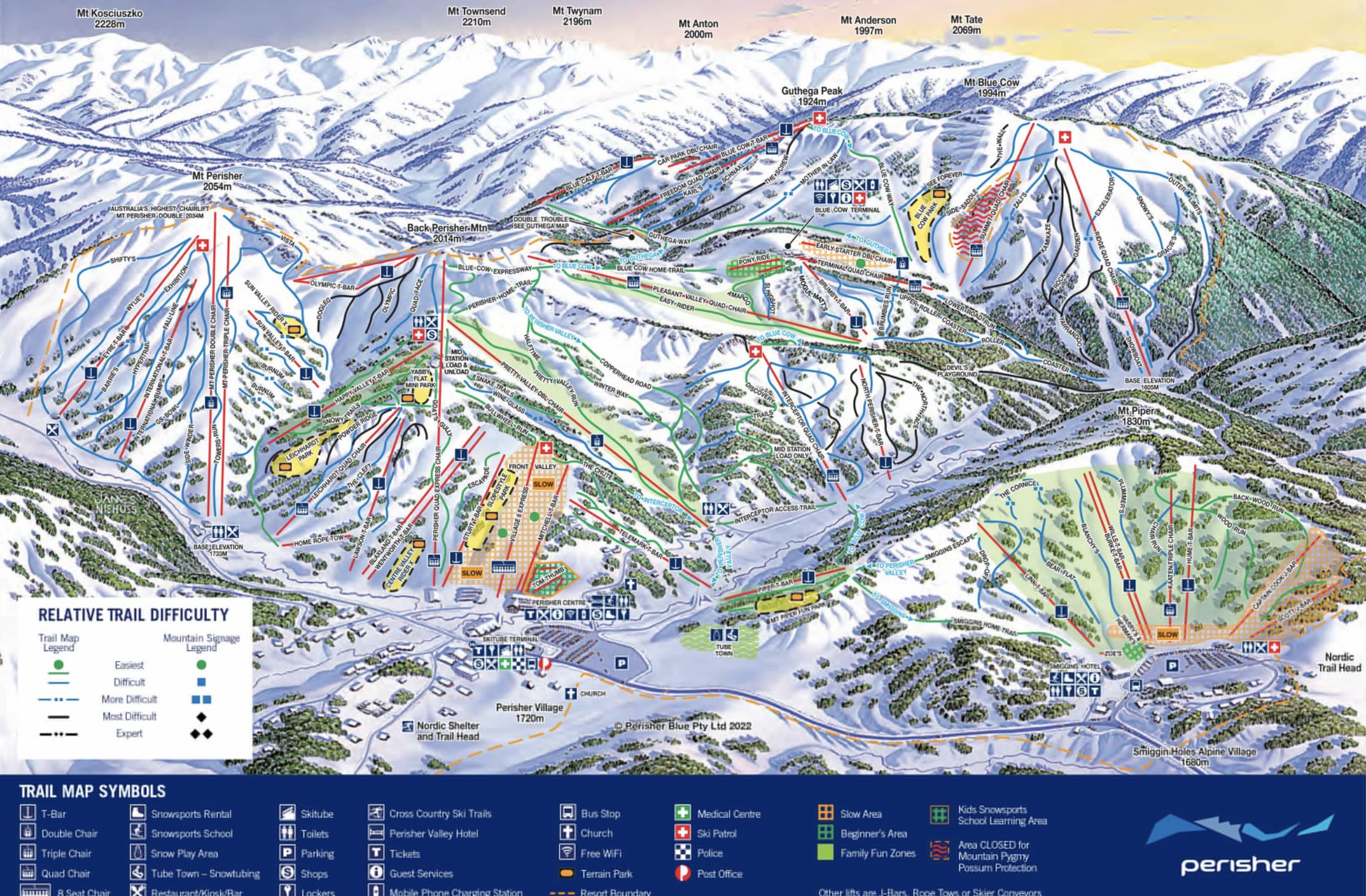 Perisher Ski Area trail map