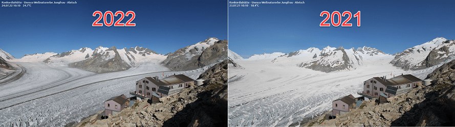 Aletsch Glacier 2021 vs 2022