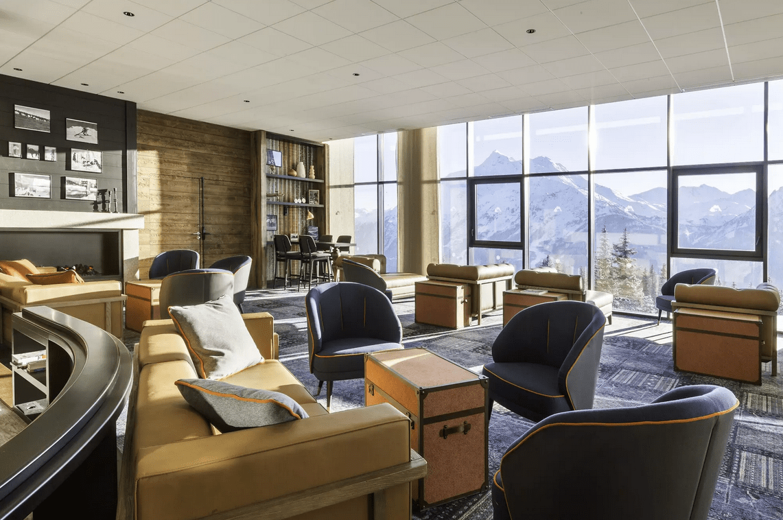 Panoramic views of the magnificent peaks of the French Alps, Club Med La Rosière. 