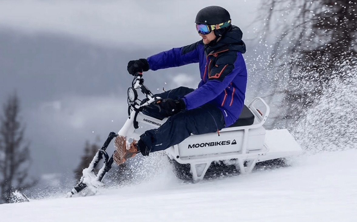 Ripping turns on a brand new Moonbike.