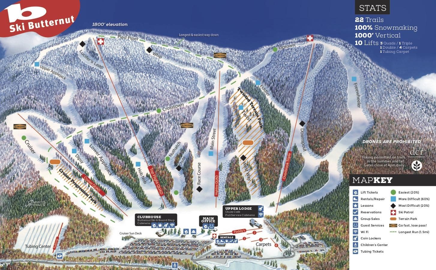 Ski Butternut trail map. 