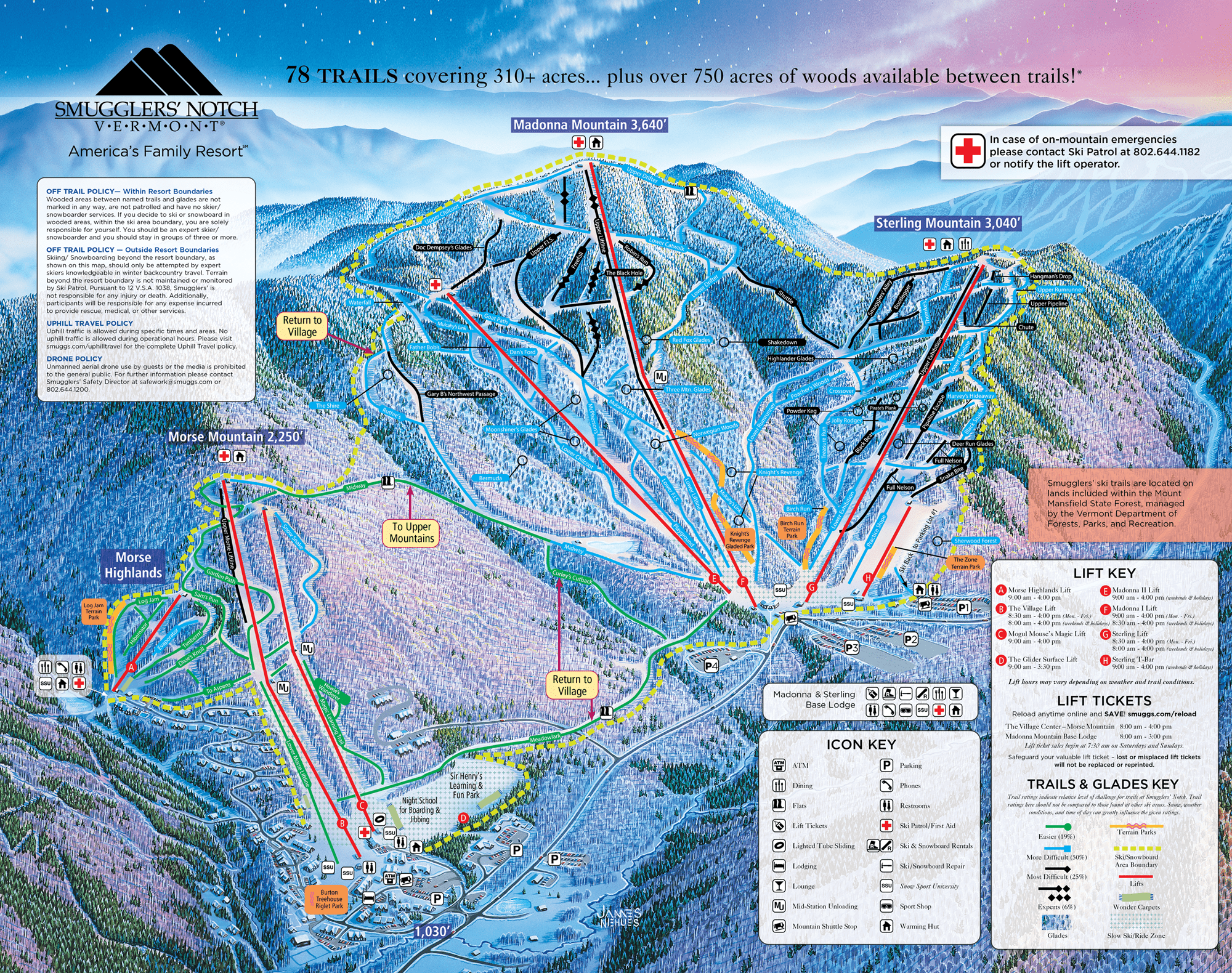 Smuggler's Notch trail map