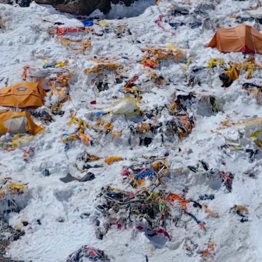 mount everest summit trash