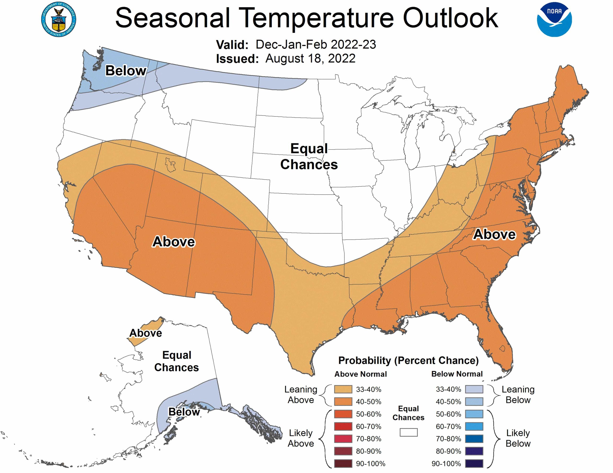 NOAA Seasonal Outlook Here's What December, January, and February