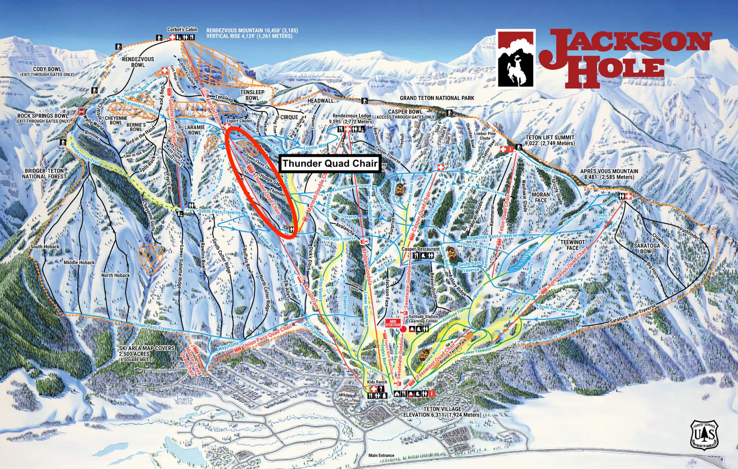 Jackson Hole mountain resort, thunder quad chair, Wyoming, 