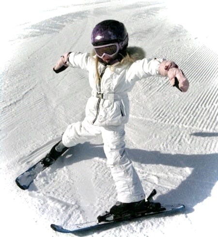 Kid skiing