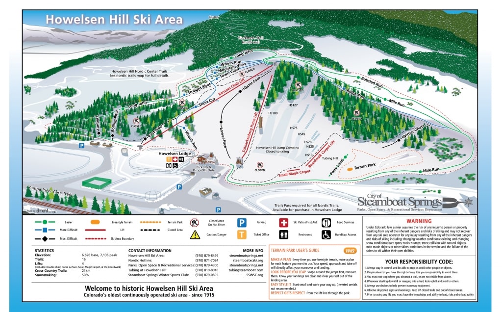 Howelsen Hill Alpine Map. 