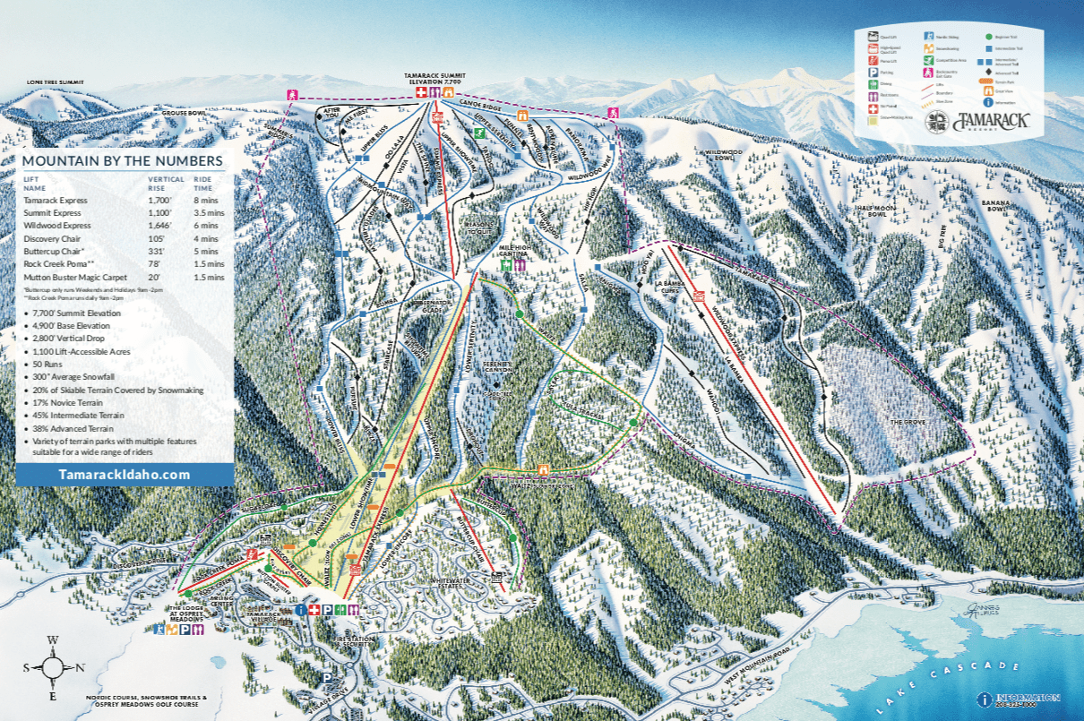 Tamarack Mountain Resort trail map, up and coming, 