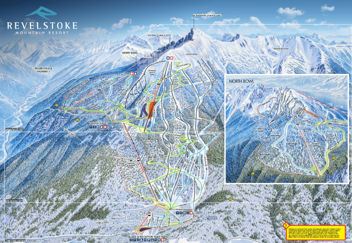 Revelstoke Mountain Resort trail map.