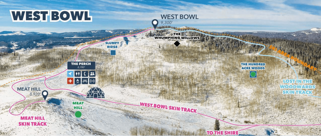 The West Bowl of Diamond Mountain, Bluebird Backcountry, Colorado