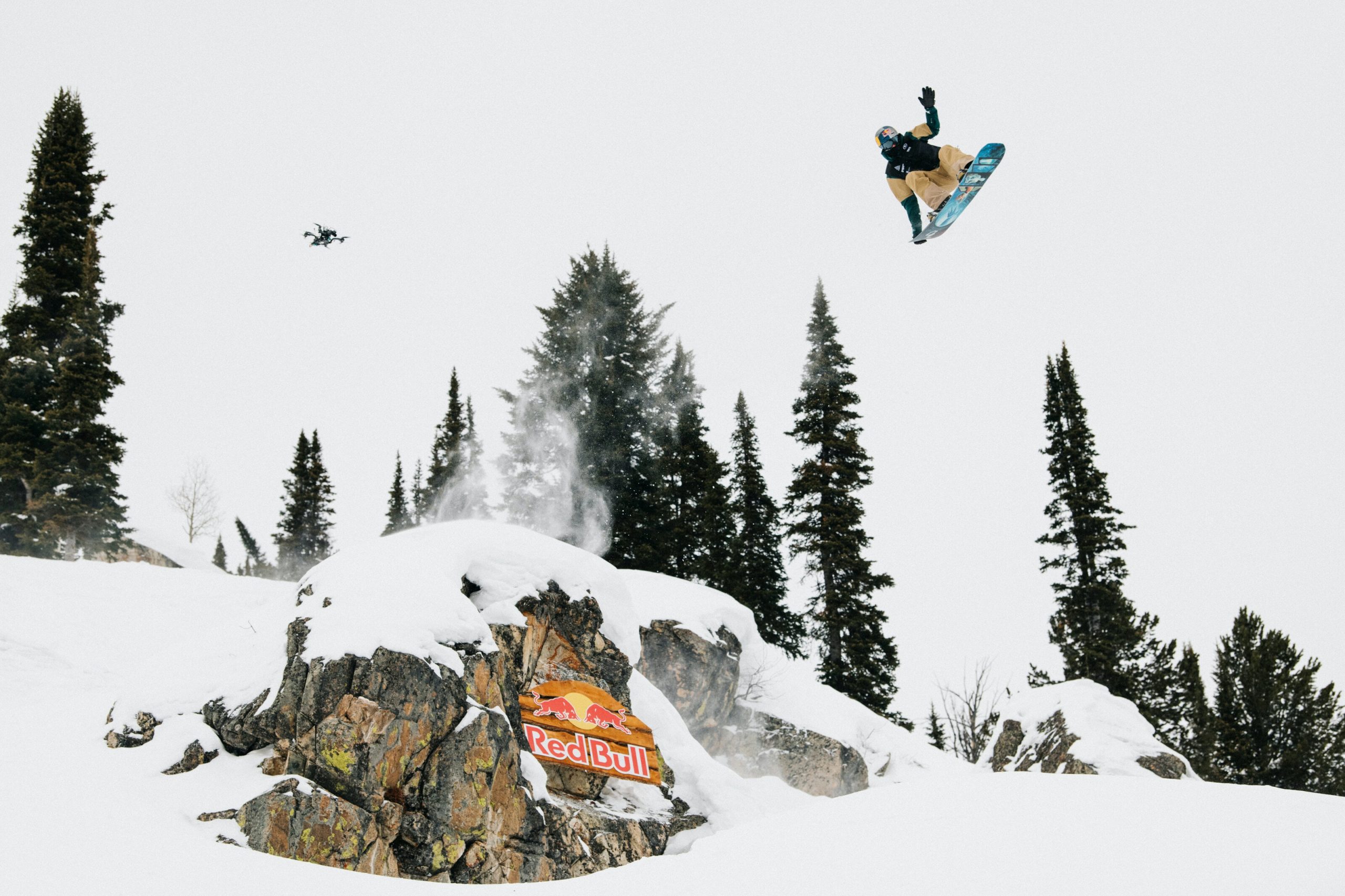 Travis Rice sending it during Red Bull Natural Selection Tour