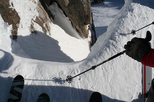 Goat path entry looking bony and frozen solid. 