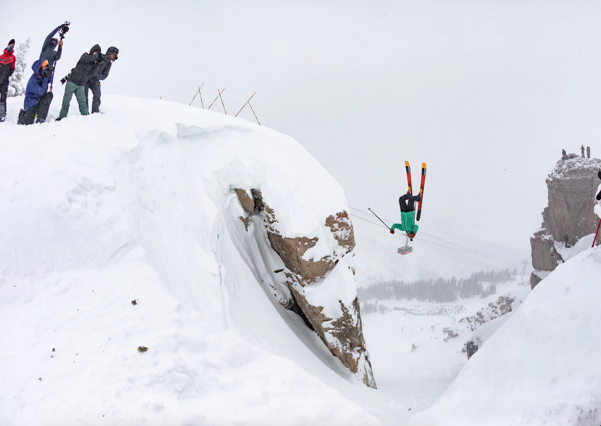 Veronica Paulsen was skiing and waiting tables at the Mangy Moose until Kings and Queens of 2022. She was crowned Queen after landing the first successful female backflip in Corbet’s on her first run and not even skiing her second. Her victory gained for sponsorships which then allowed her to quit her job and ski like a pro 