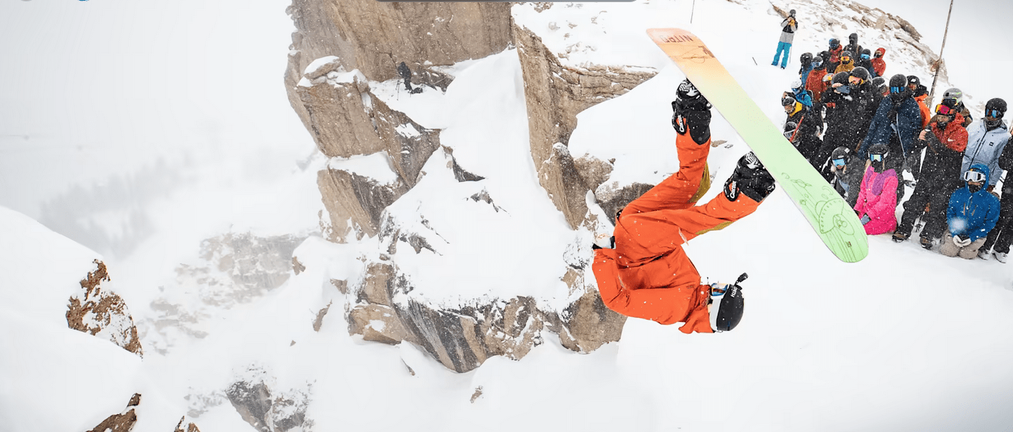 Audrey Hebert lays it all out at Kings & Queens of Corbet's 2022, Jackson Hole Mountain Resort, WY. 