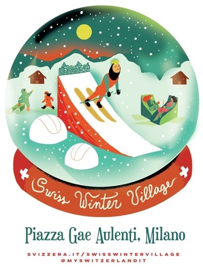 Villaggio invernale svizzero