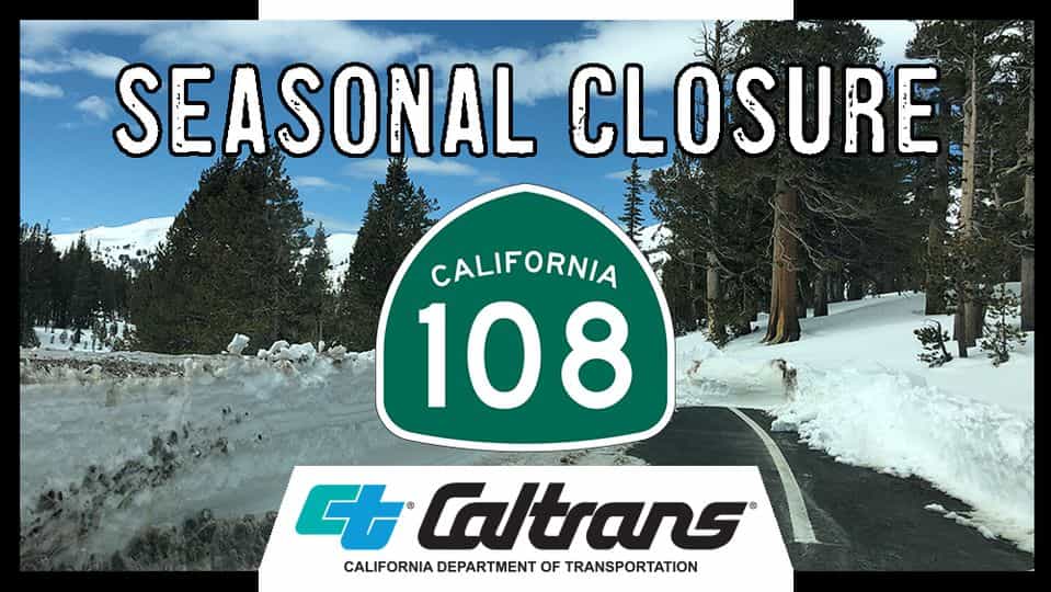 sonora pass closed, california